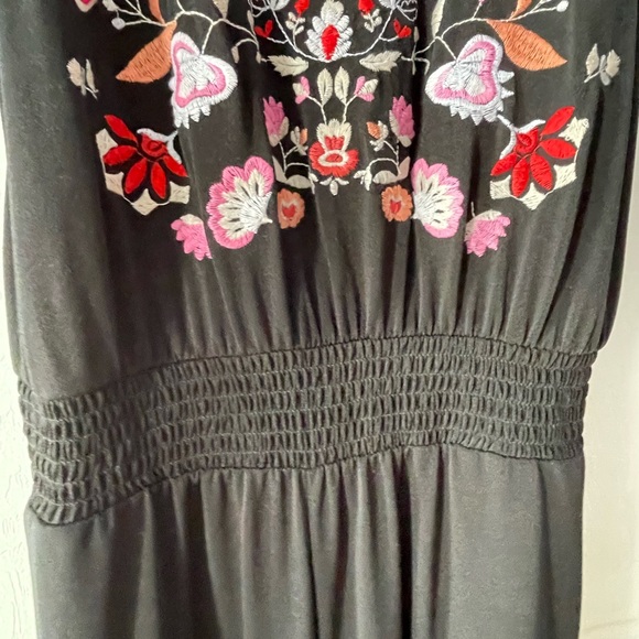 INC International Concepts Floral Embroidered Black Jumpsuit Size Medium NWT - Picture 3 of 6